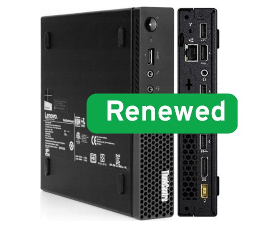 Lenovo- RENEW Grade B ThinkCentre M715q Desktop Mini PC AMD Ryzen 5 2400GE 8 GB SSD 256 GB AMD Radeon Vega 11 Graphics Windows 11 Pro 12 month(s)