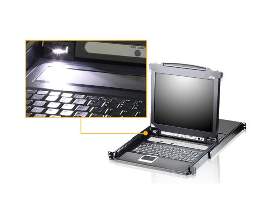 Aten 8-Port PS/2-USB VGA 17" LCD KVM Switch with Daisy-Chain Port and USB Peripheral Support CL5708M