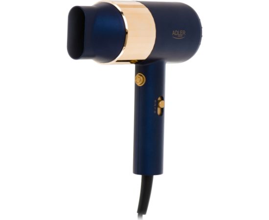 Adler Hair dryer AD 2280 1800 W Number of temperature settings 3 Blue/Gold