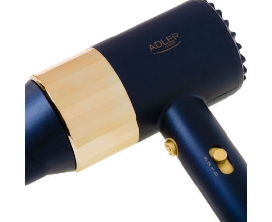 Adler Hair dryer AD 2280 1800 W Number of temperature settings 3 Blue/Gold