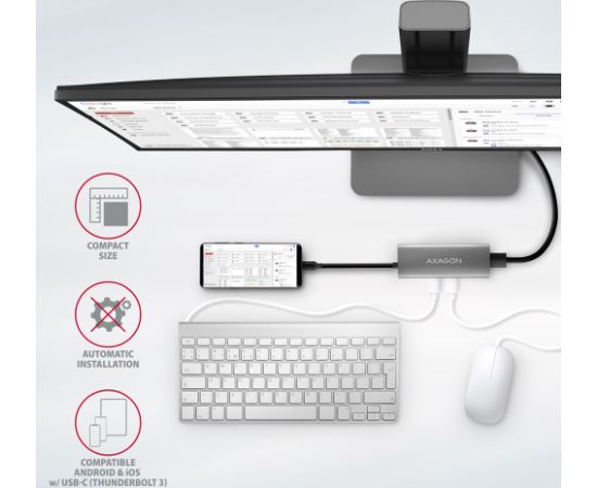 AXAGON Multi-port USB-C 10Gbps hub, 13cm HMC-5G21