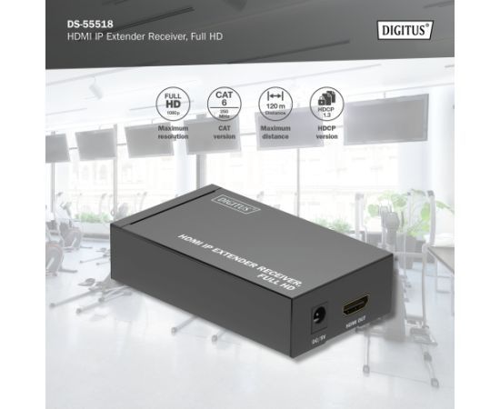 Digitus HDMI IP Extender Receiver, Full HD DS-55518