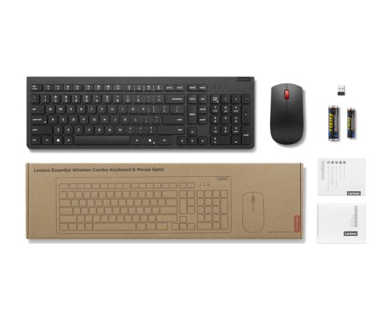 Lenovo Essential Keyboard and Mouse Combo Wireless Lithuanian Black