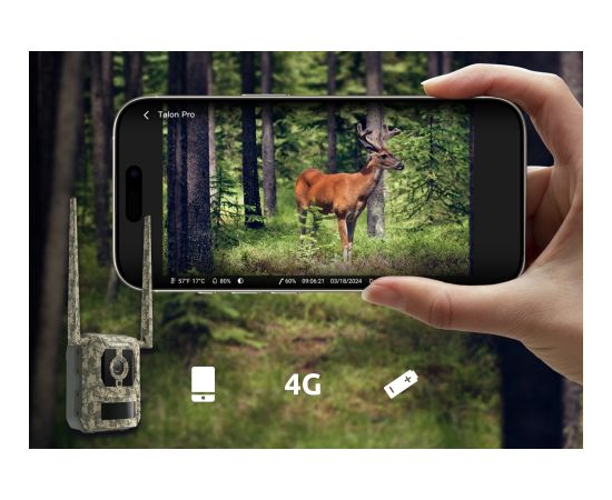 Reolink 4K 4G Cellular Trail Camera with Live Streaming Talon Series S130 Trail 8 MP 4mm/F1.6 IP67 H.265 MicroSD Card, up to 256 GB