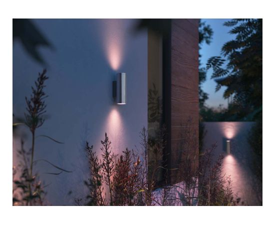 Philips Hue WCA Appear Outdoor Wall Lantern, Inox 8 W 2000-6500 Hue White Colour Ambiance