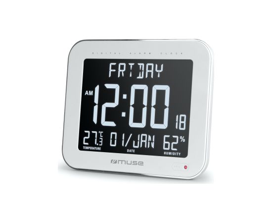 Muse Wall Clock with Alarm Function M-090 WMC White