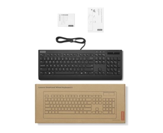 Lenovo Smartcard II Keyboard Wired Estonian Black USB-A Plunger type switch Клавиатуры