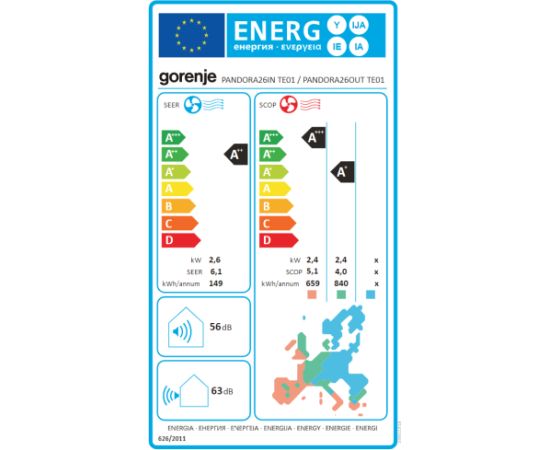 Gorenje Air Conditioner, Indoor unit 20011518 PANDORA26 TE01