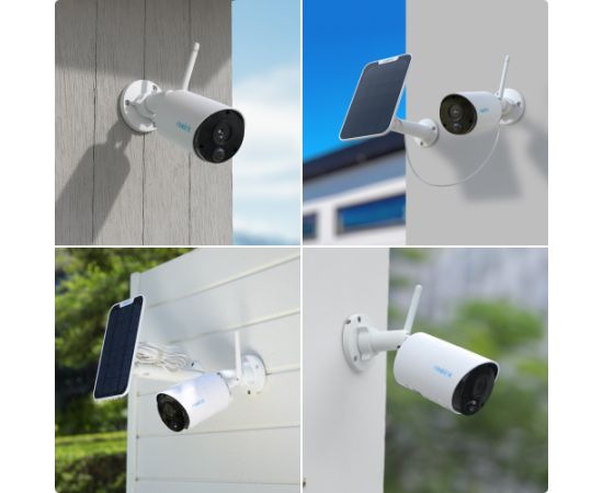 Reolink Battery Wi-Fi Security Camera with Solar Panel, 3W Argus Series B320 Bullet 3 MP Fixed lens IP65 H.264 Micro SD, Max. 128 GB