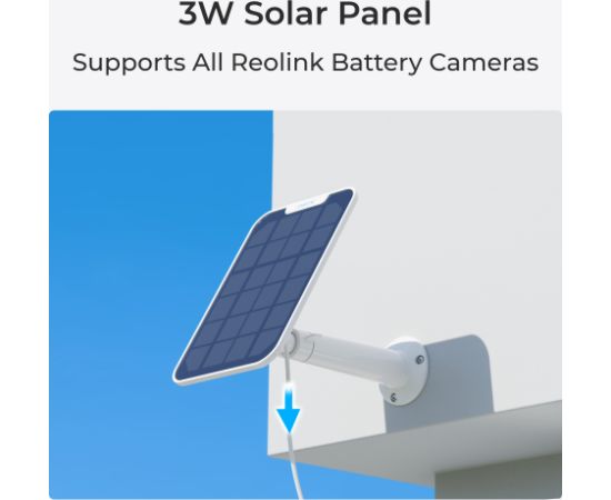 Reolink Battery Wi-Fi Security Camera with Solar Panel, 3W Argus Series B320 Bullet 3 MP Fixed lens IP65 H.264 Micro SD, Max. 128 GB