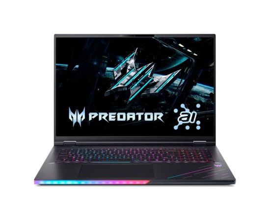 Acer Predator Helios 18 AI PH18-73-973Z Abyssal Black 18 " IPS WQUXGA 3840 x 2400 pixels Intel Core U9 275HX 192 GB DDR5 Solid-state drive capacity 2000 GB NVIDIA GeForce RTX 5090 GDDR7 24 GB Windows 11 Pro Bluetooth version 5.4 Keyboard language US inter Ноутбуки