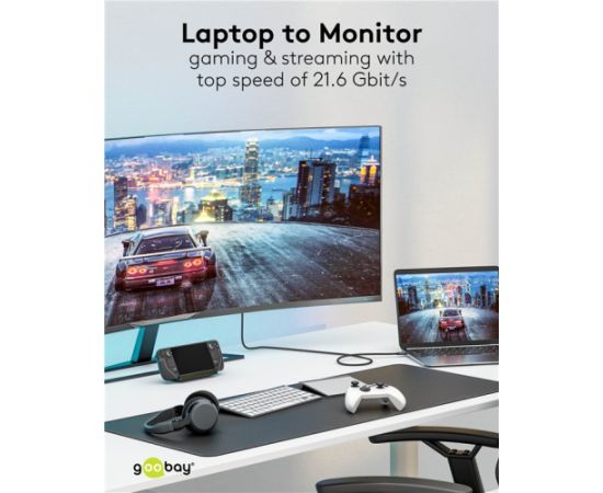 Goobay USB-C to DisplayPort Cable 4K at 60 Hz, 1 m 75704