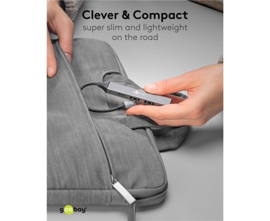 Goobay Slim 4-Port USB Hub, USB-C to USB-C/USB-A, 5 Gbit/s 74459 Usb HUB