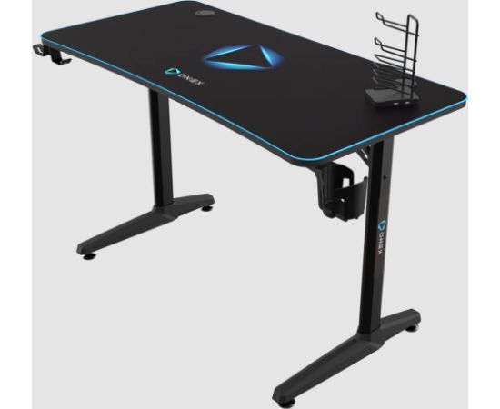 Onex Gaming Desk w/Cup holder, headset hook, Gamepad holder, Full coverage mouse pad GD1200H Black