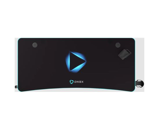 Onex Gaming Desk w/Cup holder, headset hook, Gamepad holder, Full coverage mouse pad GD1200H Black
