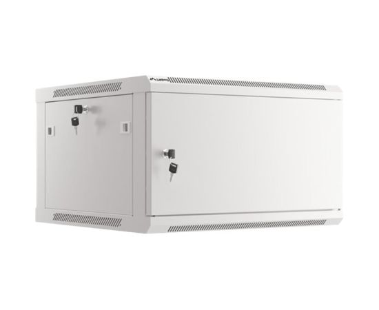 Lanberg Rack cabinet 19" wall-mount 6U/600x600 for self-assembly with metal door (flat pack) WF01-6606-00S Grey