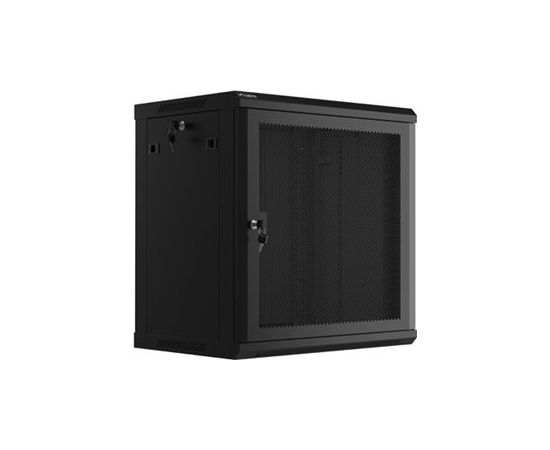 Lanberg Rack cabinet 19" wall-mount 12U/600x450 with perforated door (flat pack) WF01-6412-23B Black