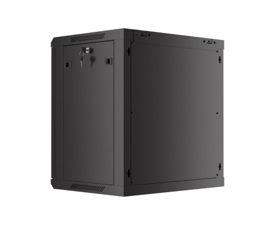 Lanberg Rack cabinet 19" wall-mount 12U/600x450 with perforated door (flat pack) WF01-6412-23B Black