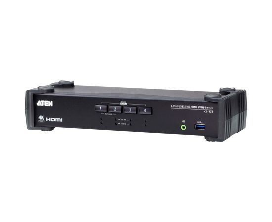 Aten 4-Port USB 3.0 4K HDMI KVMP Switch with Audio Mixer Mode CS1824