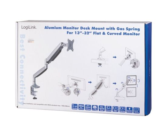 Logilink Desk Mount BP0042 13-32 " Maximum weight (capacity) 9 kg Silver Крепления для телевизоров