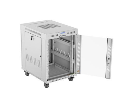 Lanberg Rack cabinet 19" free-standing 15U/600x800 (flat pack) with glass door, LCD FF01-6815-12SL Grey