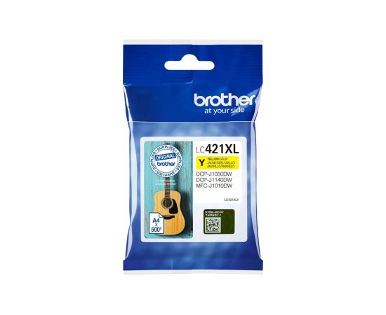 Brother LC421XLY Ink Cartridge, Yellow Brother LC421XLY Ink Cartridge Yellow