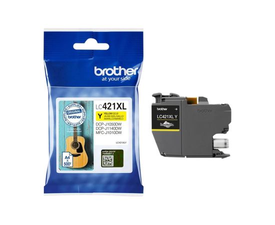 Brother LC421XLY Ink Cartridge, Yellow Brother LC421XLY Ink Cartridge Yellow