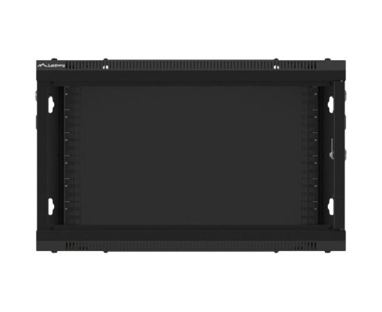 Lanberg Rack cabinet 19" wall-mount 6U/600x600 for self-assembly with metal door (flat pack) WF01-6606-00B Black