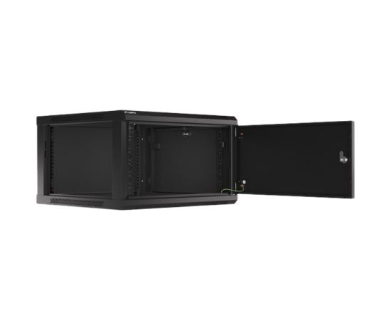 Lanberg Rack cabinet 19" wall-mount 6U/600x600 for self-assembly with metal door (flat pack) WF01-6606-00B Black