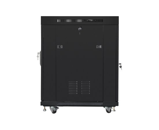 Lanberg Rack cabinet 19" free-standing 15U/600x800 (flat pack) with glass door, LCD FF01-6815-12BL Black
