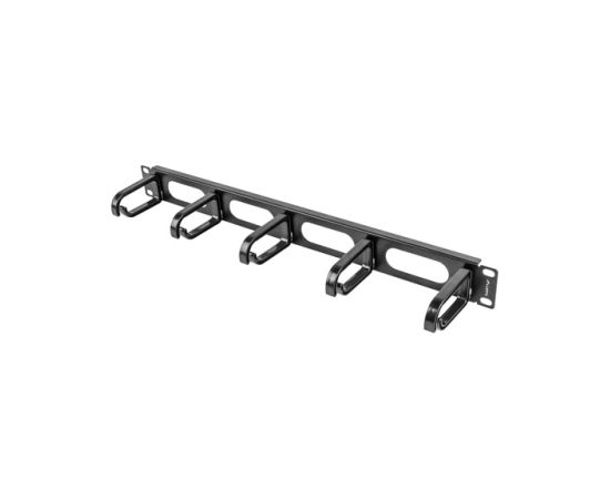 Lanberg 19" cable management panel 5 rings - type B 1U AK-1205-B Black