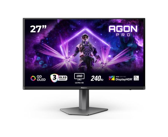 AOC AG276UZD 27 " QD-OLED UHD 16:9 240 Hz 0.03 ms 3840 x 2160 pixels HDMI ports quantity 2 Black LED / LCD мониторы
