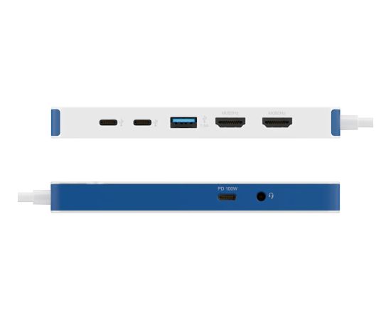 Hyper HyperDrive Flex 9 Port Dual 4K HDMI Dock, White/Blue HD4103BUGL HDMI ports quantity 2