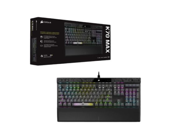 Corsair MGX Switch Gaming Keyboard K70 MAX RGB Gaming keyboard Wired RGB LED light NA Black Magnetic-Mechanical