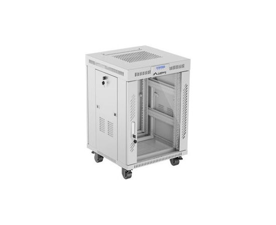 Lanberg Rack cabinet 19" free-standing 15U/600x600 (flat pack) with glass door, LCD FF01-6615-12SL Grey