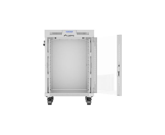 Lanberg Rack cabinet 19" free-standing 15U/600x600 (flat pack) with glass door, LCD FF01-6615-12SL Grey
