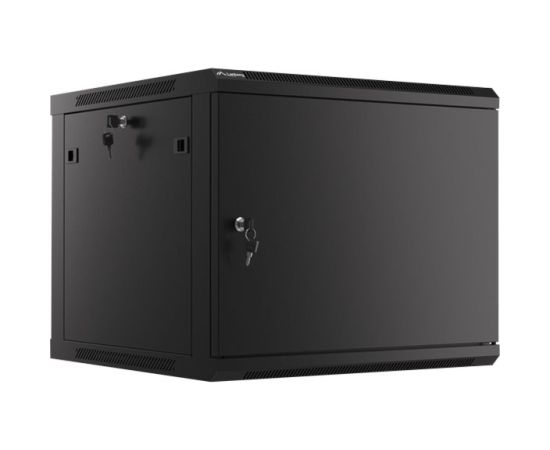 Lanberg Rack cabinet 19" wall-mount 9U/600x600 (flat pack) for self-assembly with metal door WF01-6609-00B Black