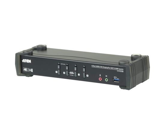 Aten 4-Port USB3.0 4K DisplayPort KVMP Switch with Built-in MST Hub CS1924M
