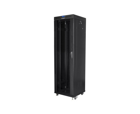 Lanberg Rack cabinet 19" free-standing 42U/600x600 (flat pack) with glass door lCD V2 FF01-6642-12BL Black