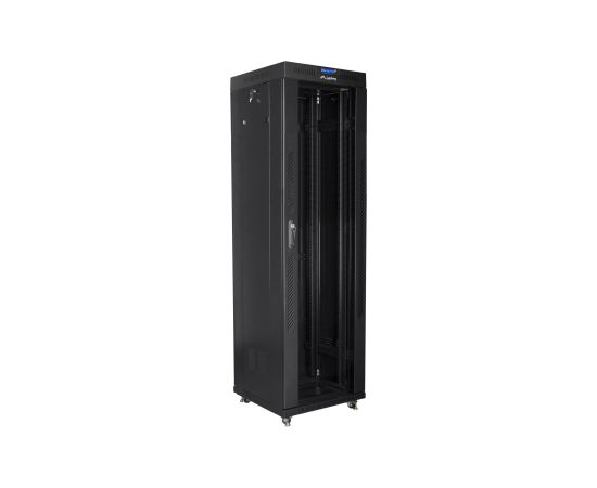 Lanberg Rack cabinet 19" free-standing 42U/600x600 (flat pack) with glass door lCD V2 FF01-6642-12BL Black