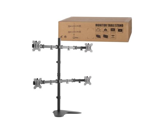 Logilink BP0046 Quad Monitor Desk Stand 13"-32'' Logilink Desk Mount BP0046 13-32 " Maximum weight (capacity) Carrying capacity of each arm: Max. 8 kg  kg Black