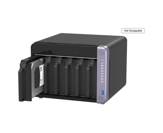 QNAP Cost-effective 6-bay 10GbE NAS TS-632X-4G Alpine AL524 Processor frequency 2 GHz 4 GB DDR4 SODIMM 120W adapter (12VDC), 100-240VAC