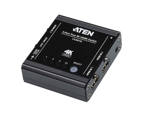 Aten 3-Port True 4K HDMI Switch VS381B Input: 3 x HDMI Type A Female; Output: 1 x HDMI Type A Female