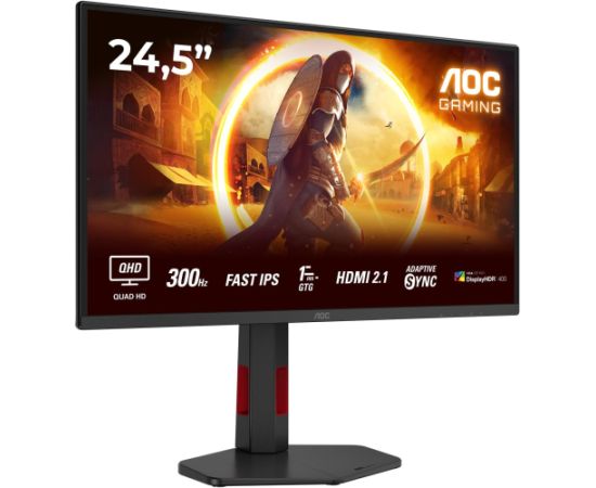 AOC Q25G4SR 24.5 " Fast IPS QHD 16:9 300 Hz 1 ms 2560 x 1440 pixels 400 cd/m² HDMI ports quantity 2 Black LED / LCD мониторы