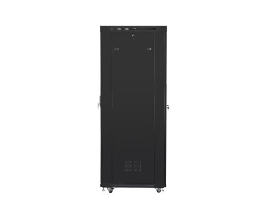 Lanberg Rack cabinet 19" free-standing 42U/800x1000 (flat pack) with glass door, LCD FF01-8042-12BL Black