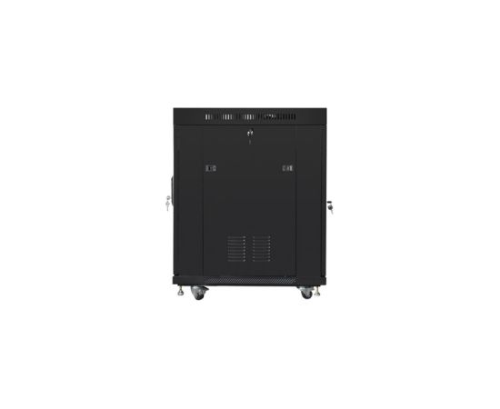 Lanberg Rack cabinet 19" free-standing 15U/800x1000 (flat pack) with glass door, LCD FF01-8015-12BL Black