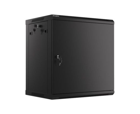 Lanberg Rack cabinet 19" wall-mount 12U/600x450 for self-assembly with metal door (flat pack) WF01-6412-00B Black