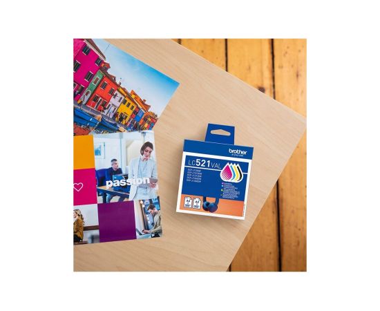 Brother LC521VAL Ink Cartridge Black, Cyan, Magenta,Yellow