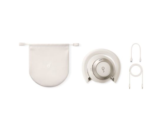 Anker Soundcore Foldable Headphones Space One Pro Bluetooth Over-ear Microphone Wireless Cream White