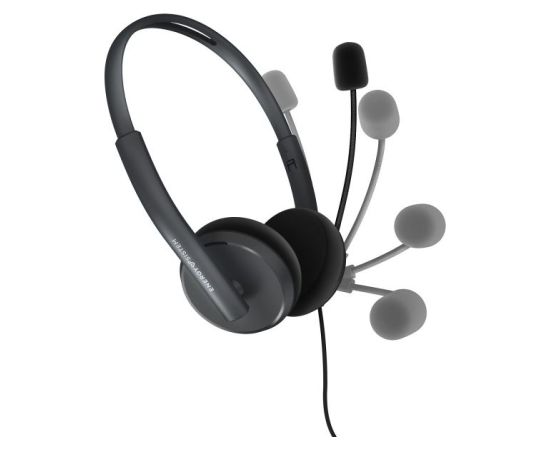 Energy Sistem Headset Office 2 Anthracite, On-ear, 3.5mm plug, retractable boom mic. Energy Sistem Wired Earphones Headset Office 2 Wired On-Ear Microphone Anthracite